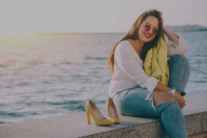 Carefree,And,Happy,Plus,Size,Woman,Taking,Off,Her,Shoes,